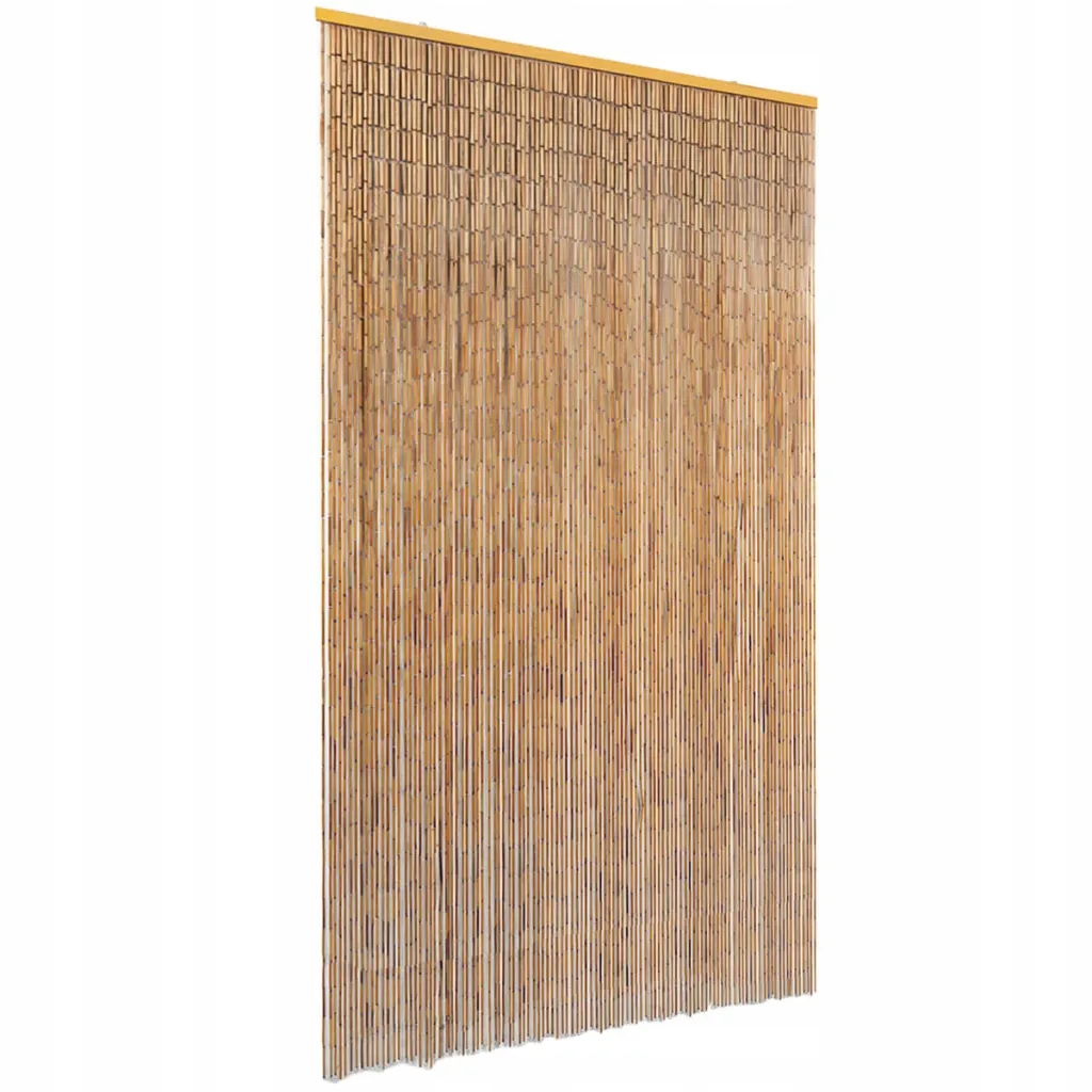 Bambusová záclona na dveře hnědá 120 x 220 cm s dřevěnou lištou