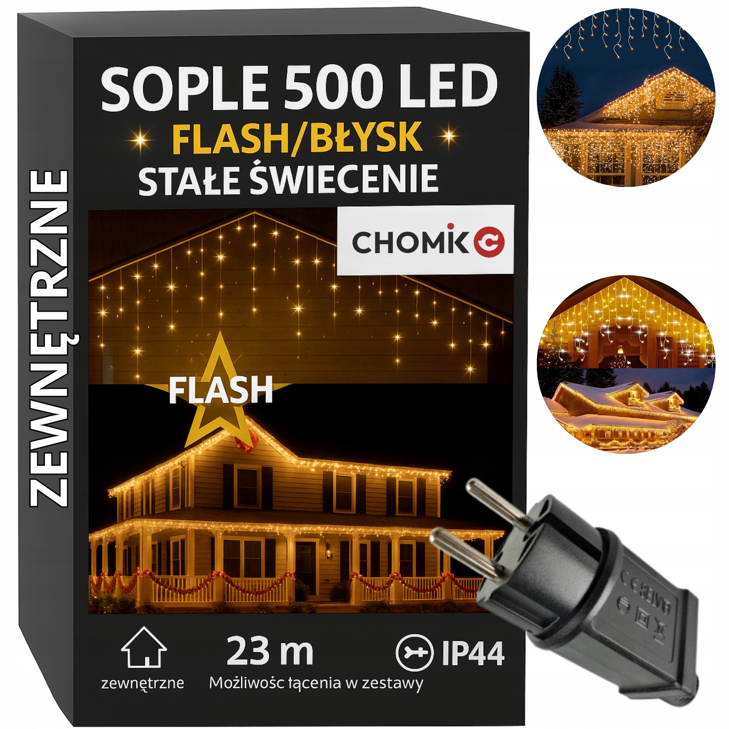 Lampy Cencúle Flash 500 Led Vonkajšie Vianočné Záclona Svetelná Girlanda