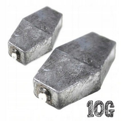 Ołów Ciężarek Przelotowy Płaski gruntowy 10 g x 2
