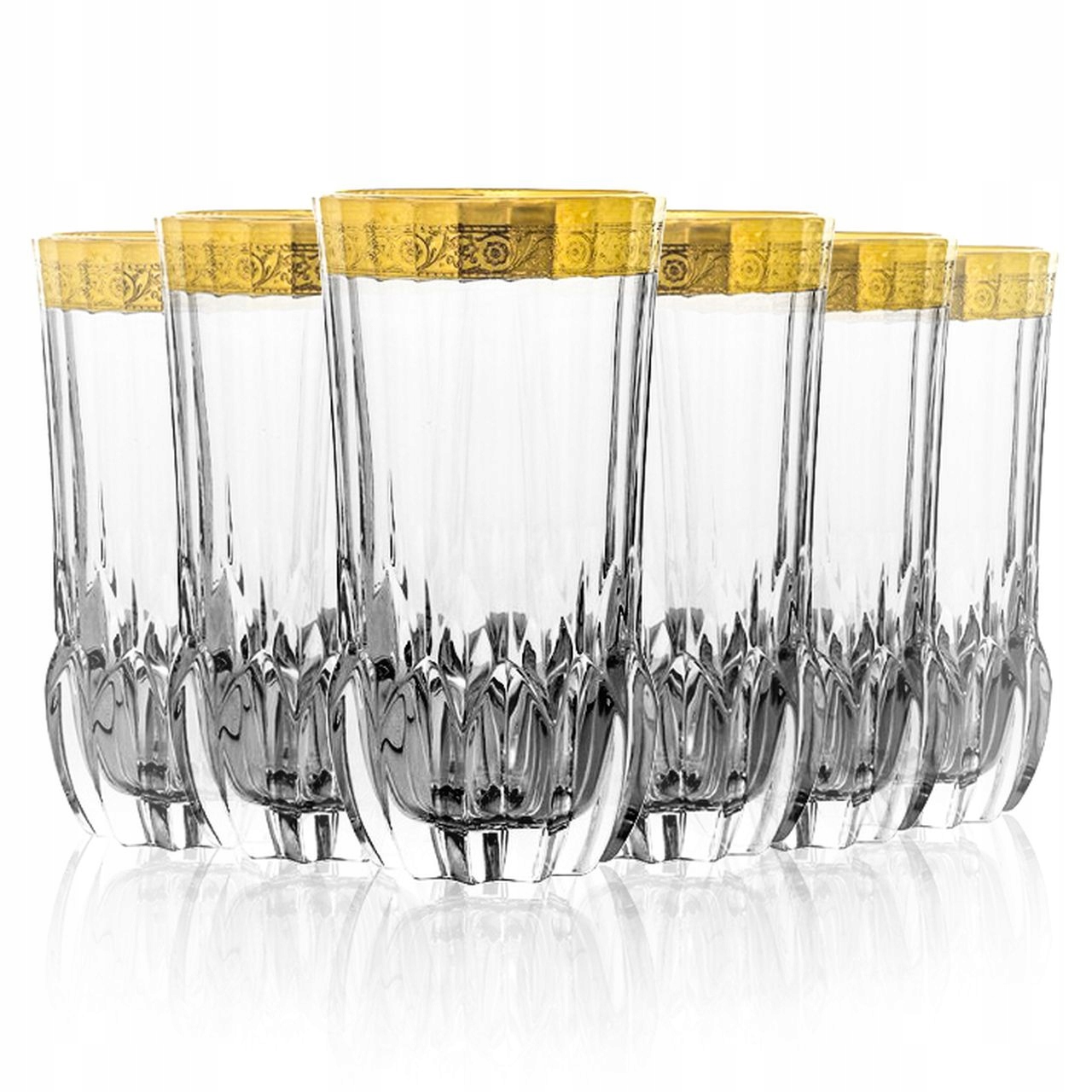 Vysoké poháre long drink zlaté Bohemia Mirador 400ml 6ks