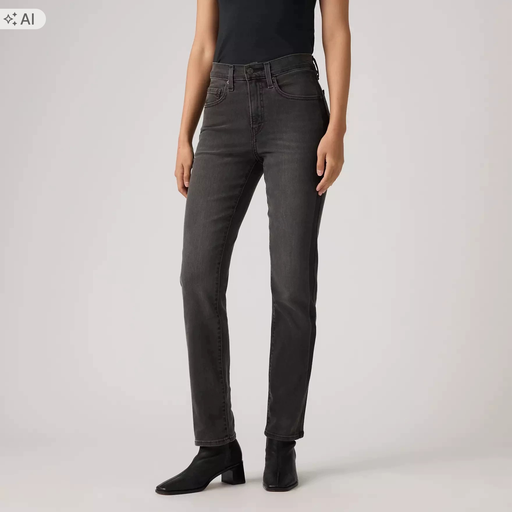 Levi's Šedé Džíny Slim High Rise Dlouhé Rovné 28/30 7_A