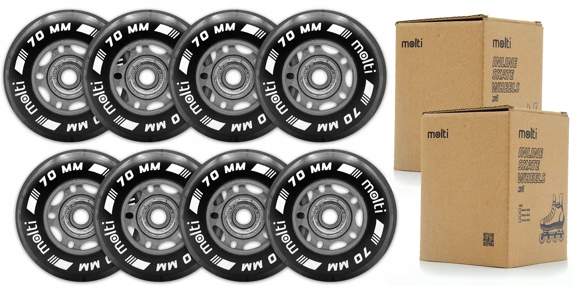 Komplet kółka do rolek + łożyska 70mm abec-9 8x molti Przeznaczenie rolki