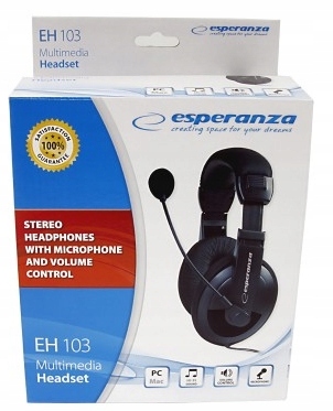 Esperanza Słuchawki stereo z mikrofonem i regulacją głośności EH103
