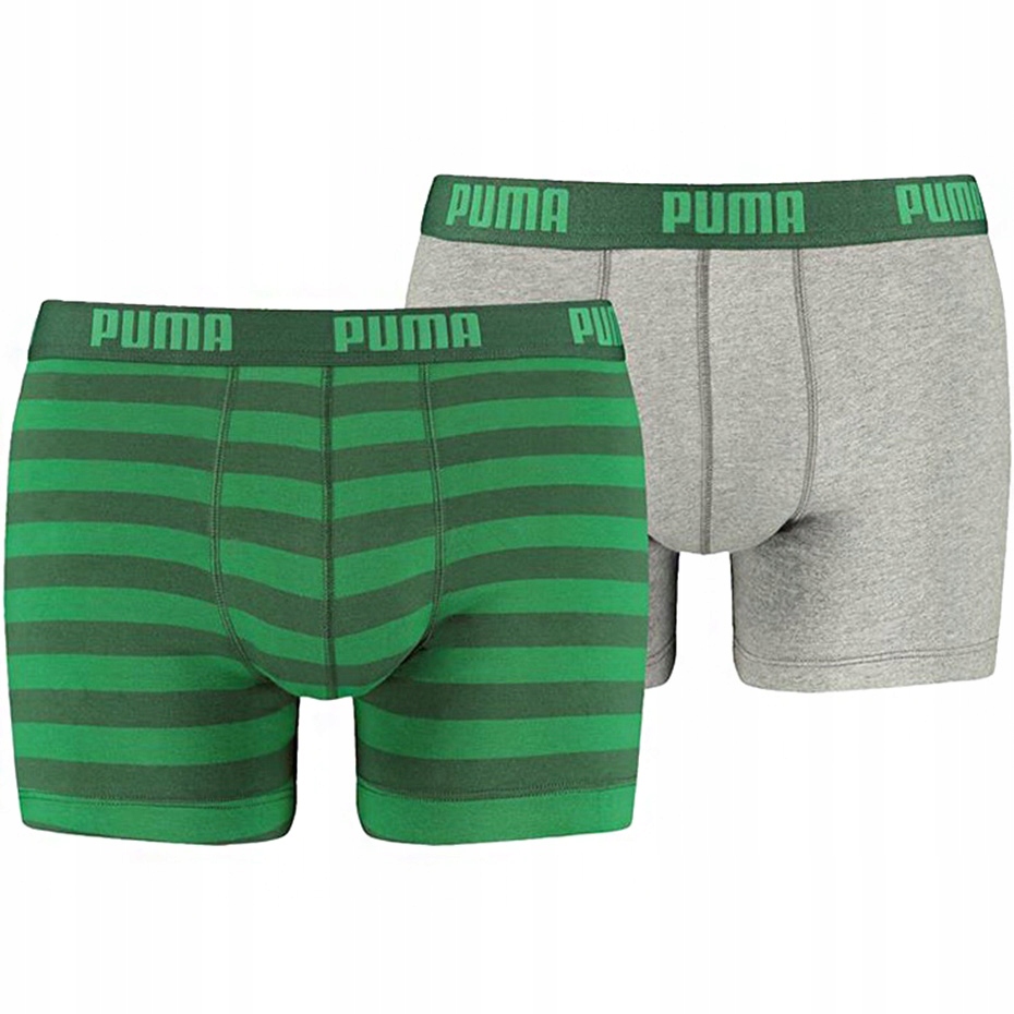 

Bokserki męskie Puma Stripe 1515 Boxer 2P zielone