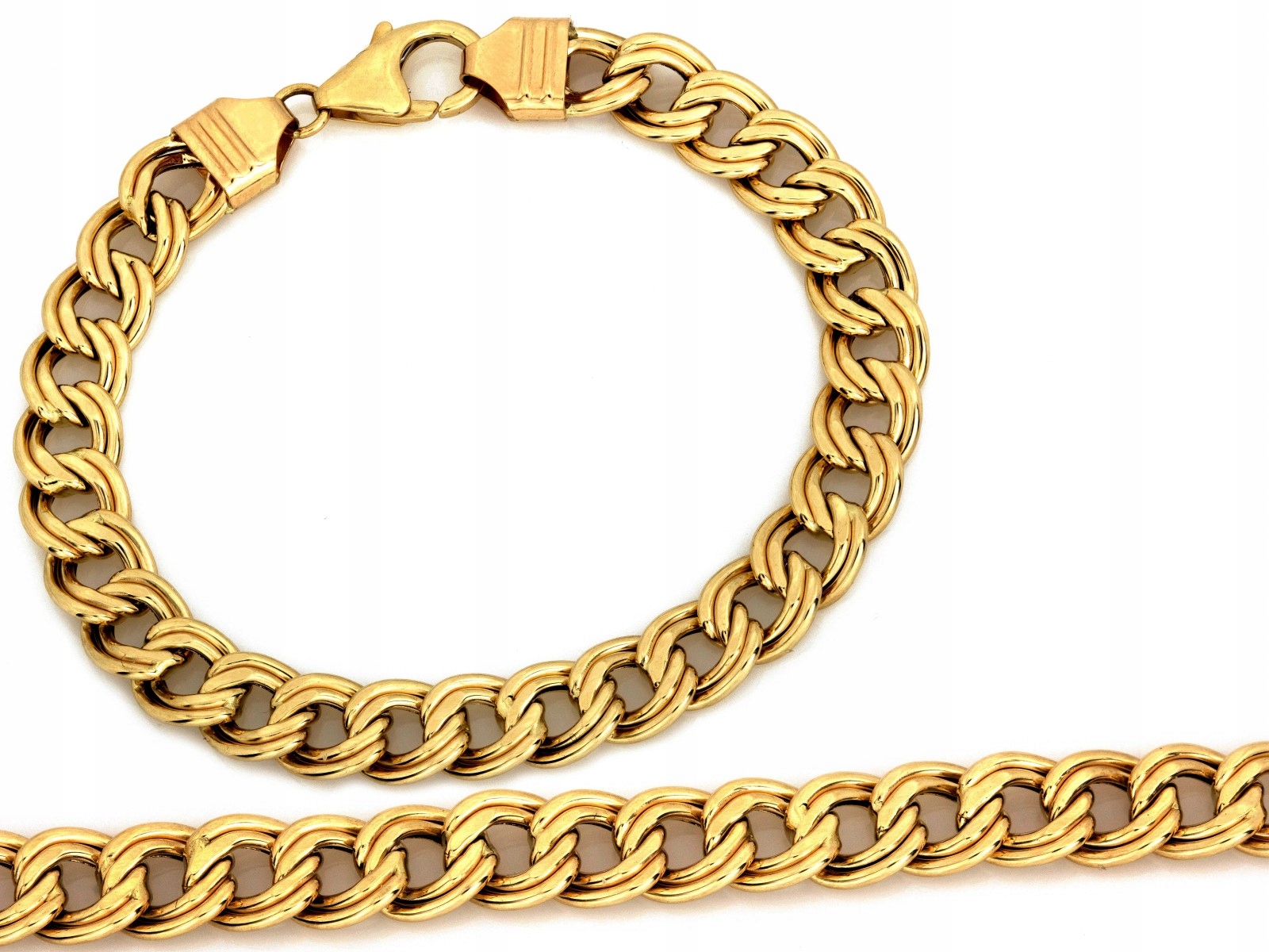 Zlatý náramek 585 z velkých dvojitých článků 18 cm na Valentýna 6.73 g