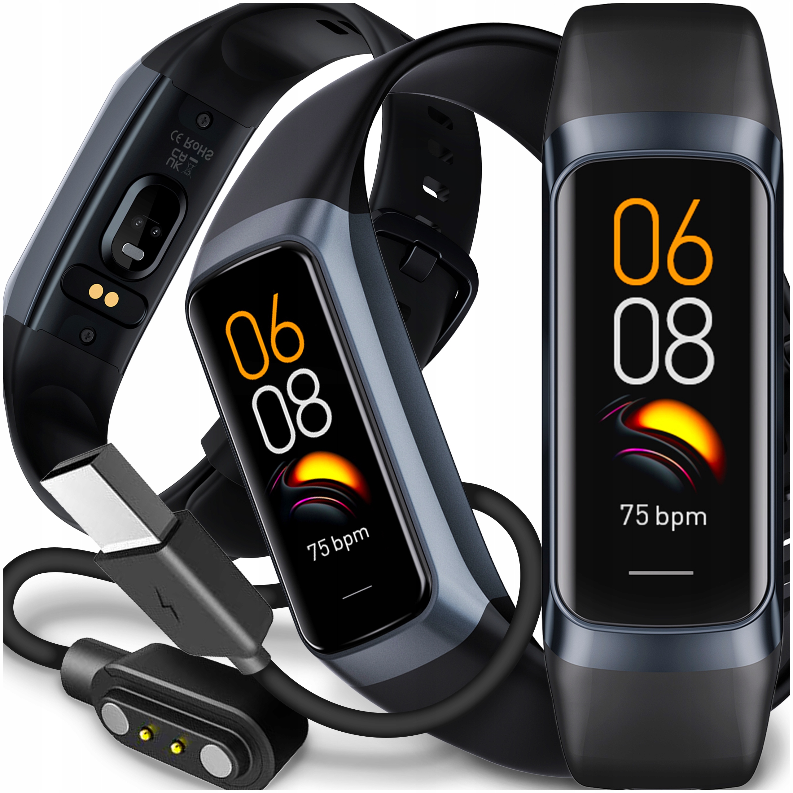 SMARTWATCH SMARTBAND AMOLED ROZMOWY SPORT CIŚNIENIOMIERZ SZKŁO MENU POLSKIE