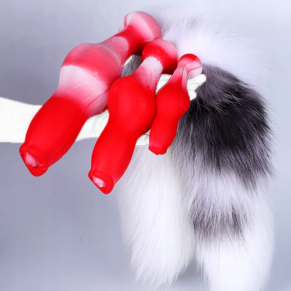 JIXAXE Realistyczny Dildo Wilczy z Ogonem Analnym Zestaw Dla Kobiet Cosplay