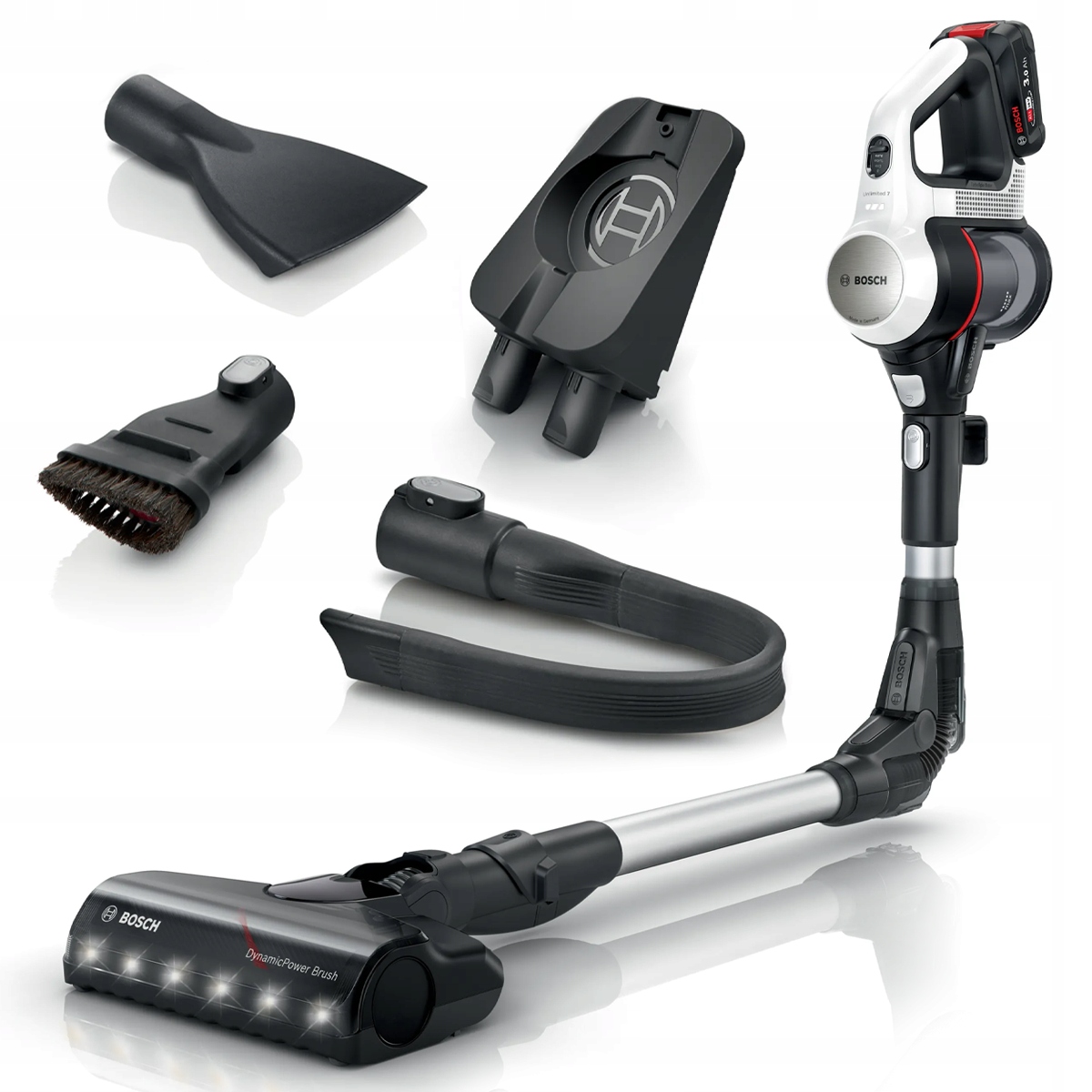 Tyčový vysavač Bosch Unlimited 7 BBS711W černý Vyrobený V Německu Výkonný