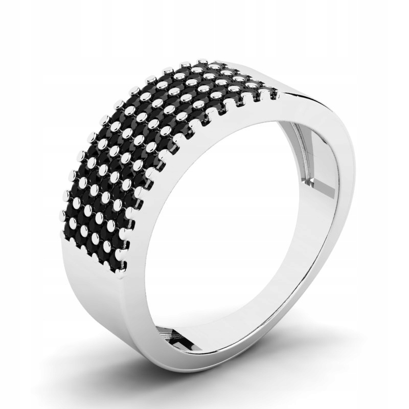 

Pierścionek Z Białego Złota Z Czarnymi Cyrkoniami