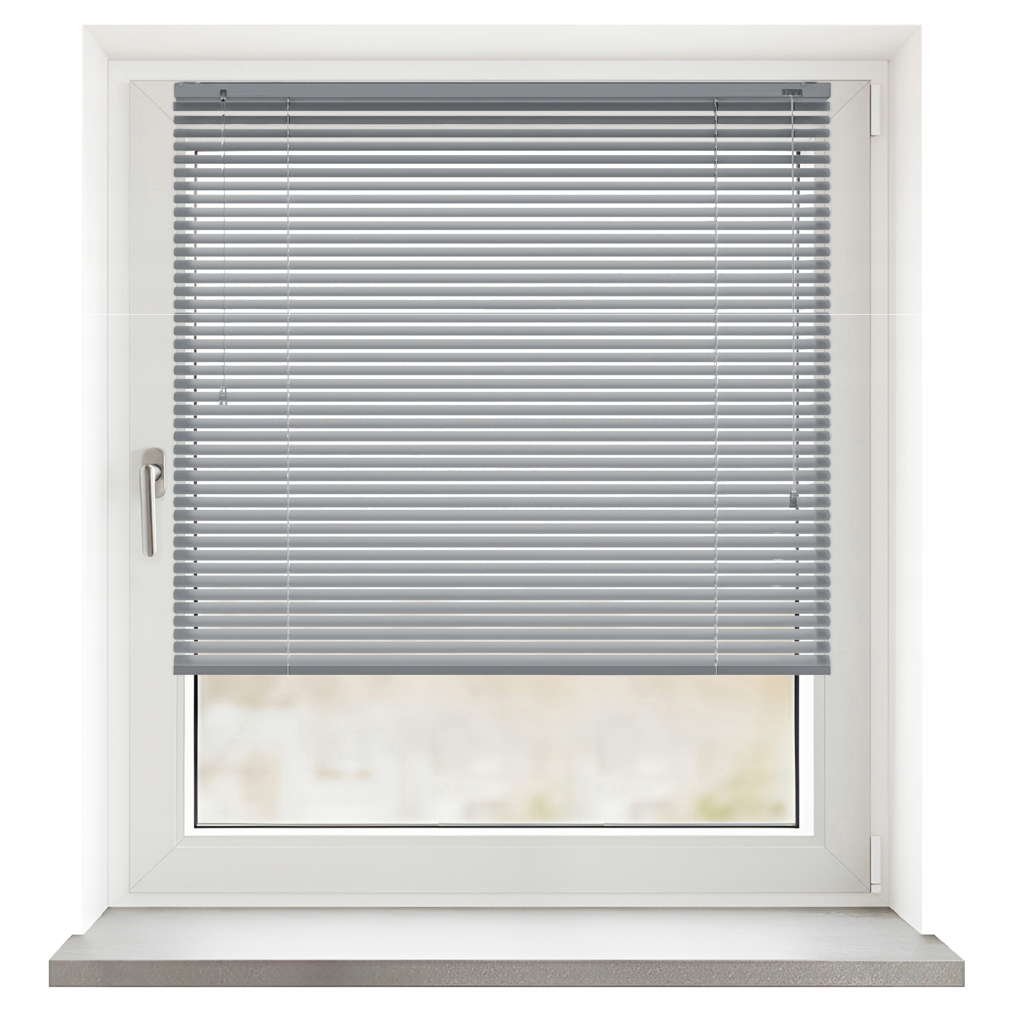 Hliníková žaluzie – barva: stříbrná, rozměr 90 cm x 220 cm