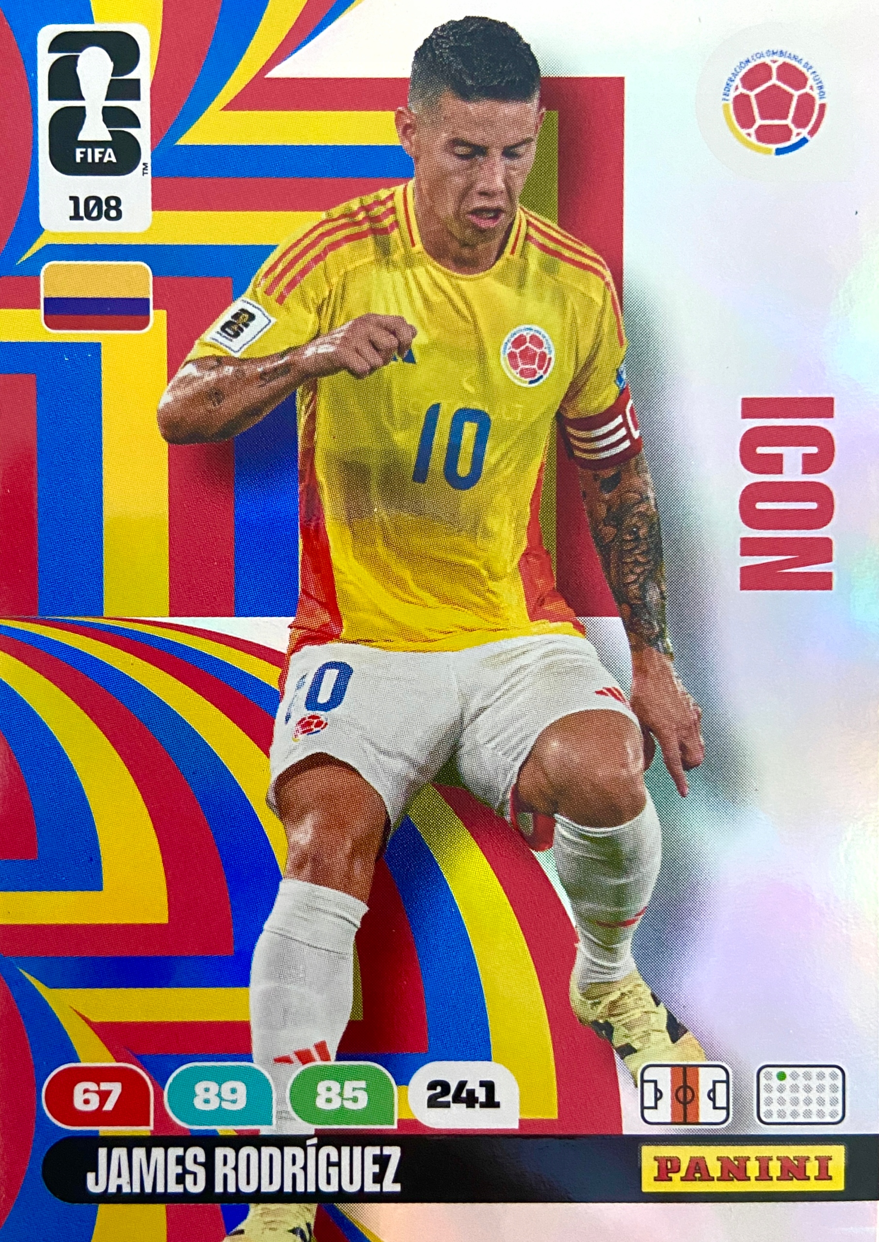 Panini Fifa World Cup 2026 karta piłkarska Icon 108 James Rodriguez