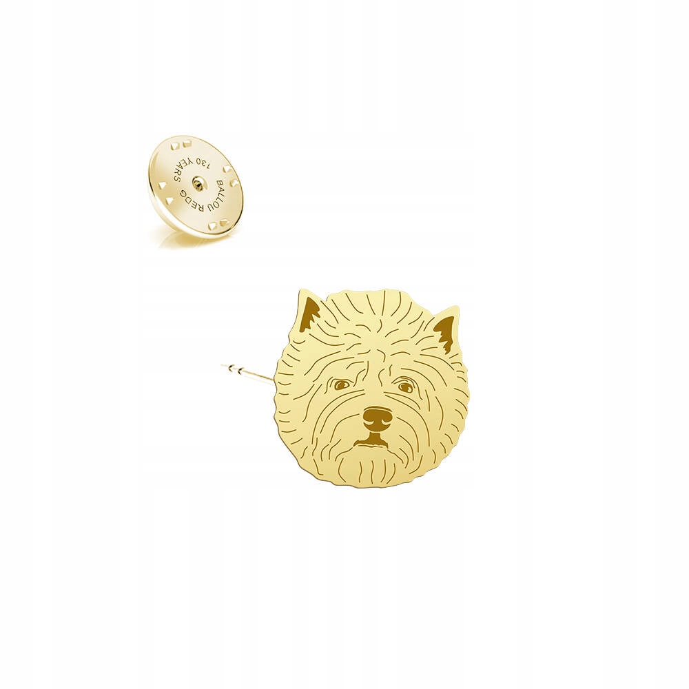 Odznak z West Highland White Terrier Stříbro 925 Žena Dedikace