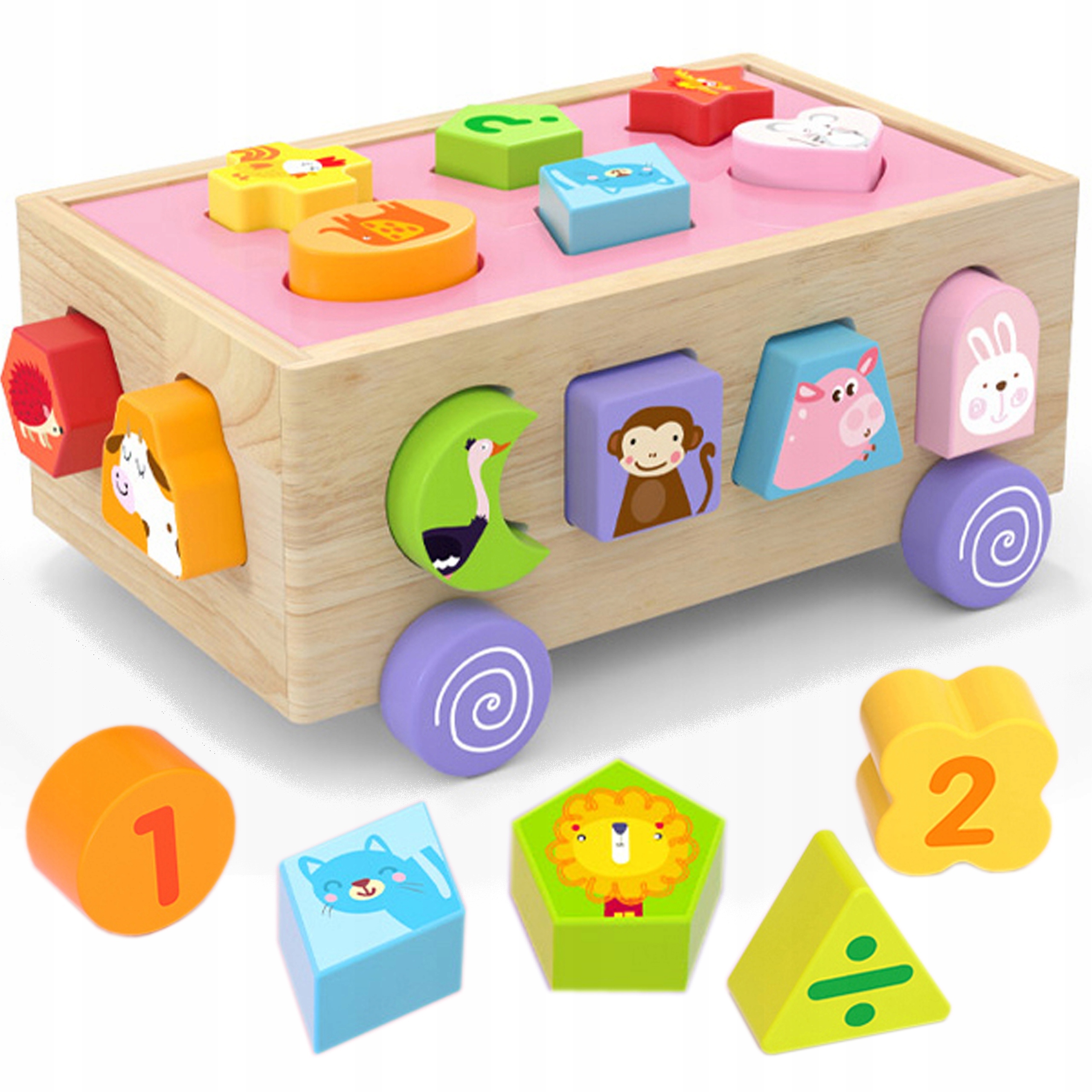 

Drewniana kostka Edukacyjna Sorter Klocki 882