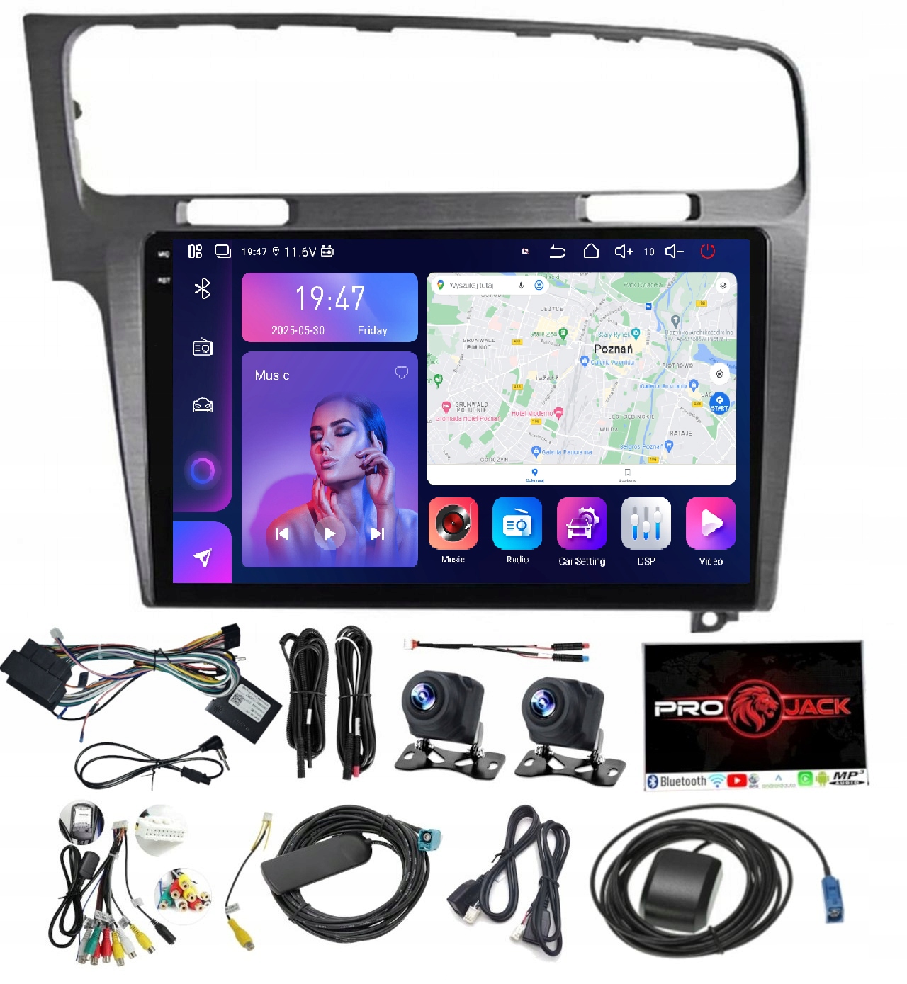 Rádio Android Vw Golf 7 2012-2019 Usb 256 Gb Sim