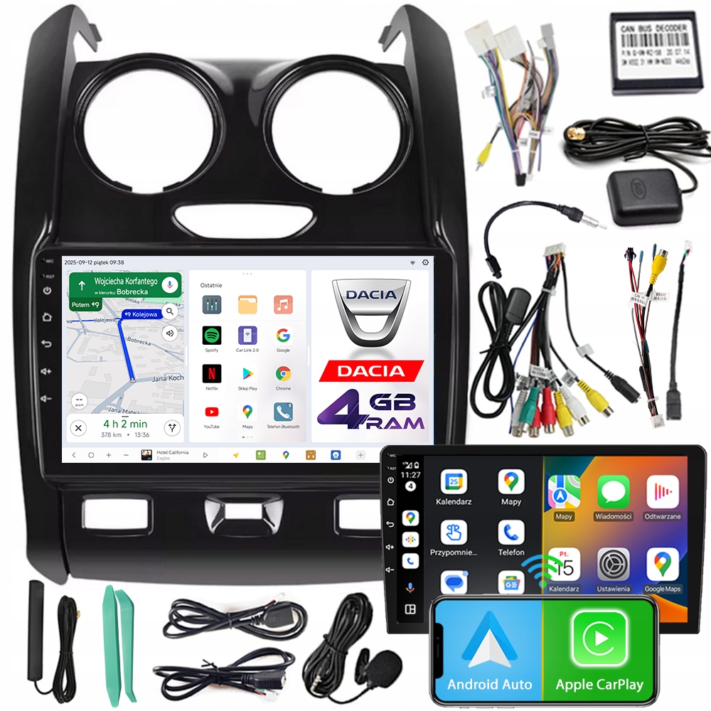 Autorádio Ncs D9 Dacia Duster 2014-2017 Android Navigácia 4GB Lte