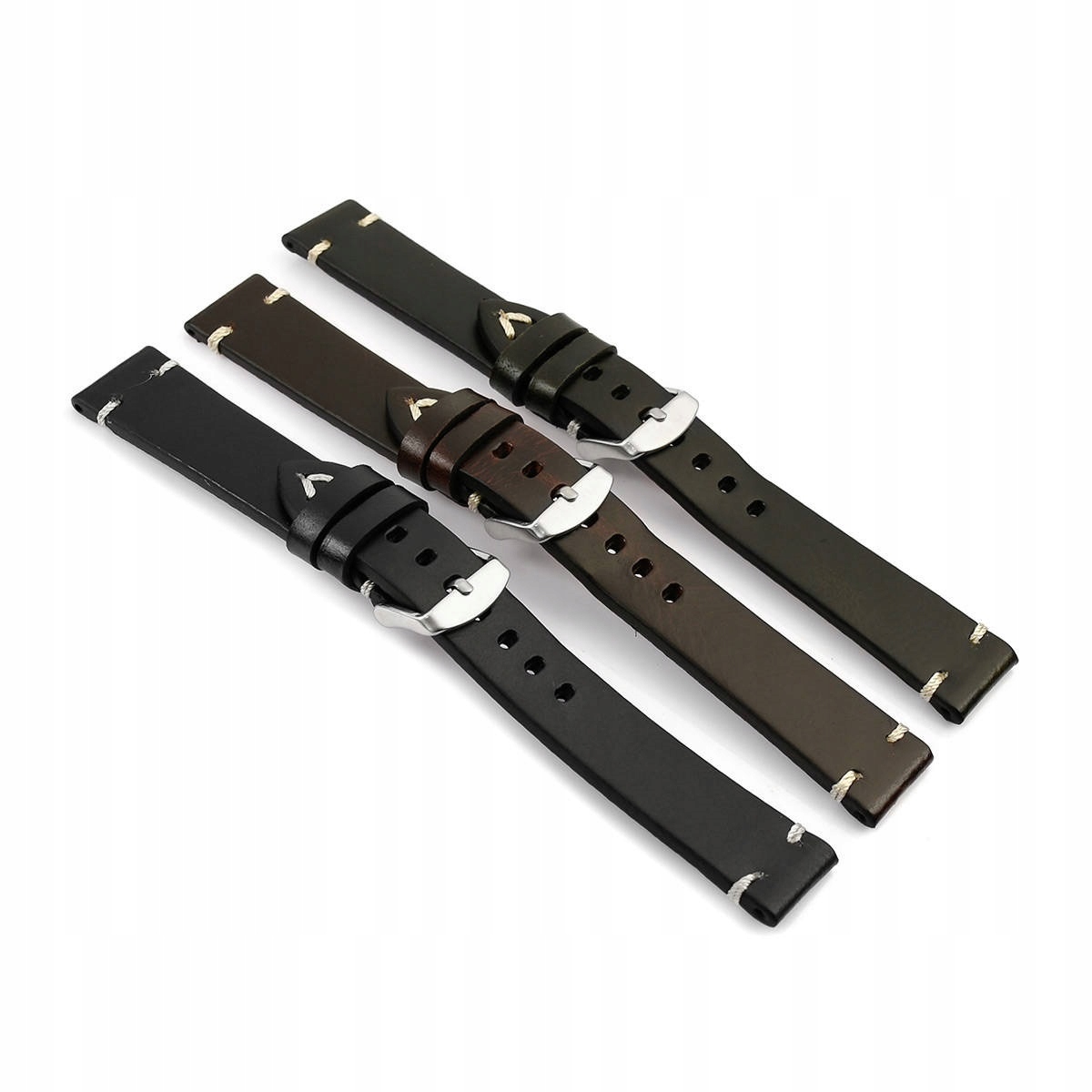 Pasek zegarka 22MM CIEMNY BRĄZ Vintage Skórzany Materiał skóra naturalna