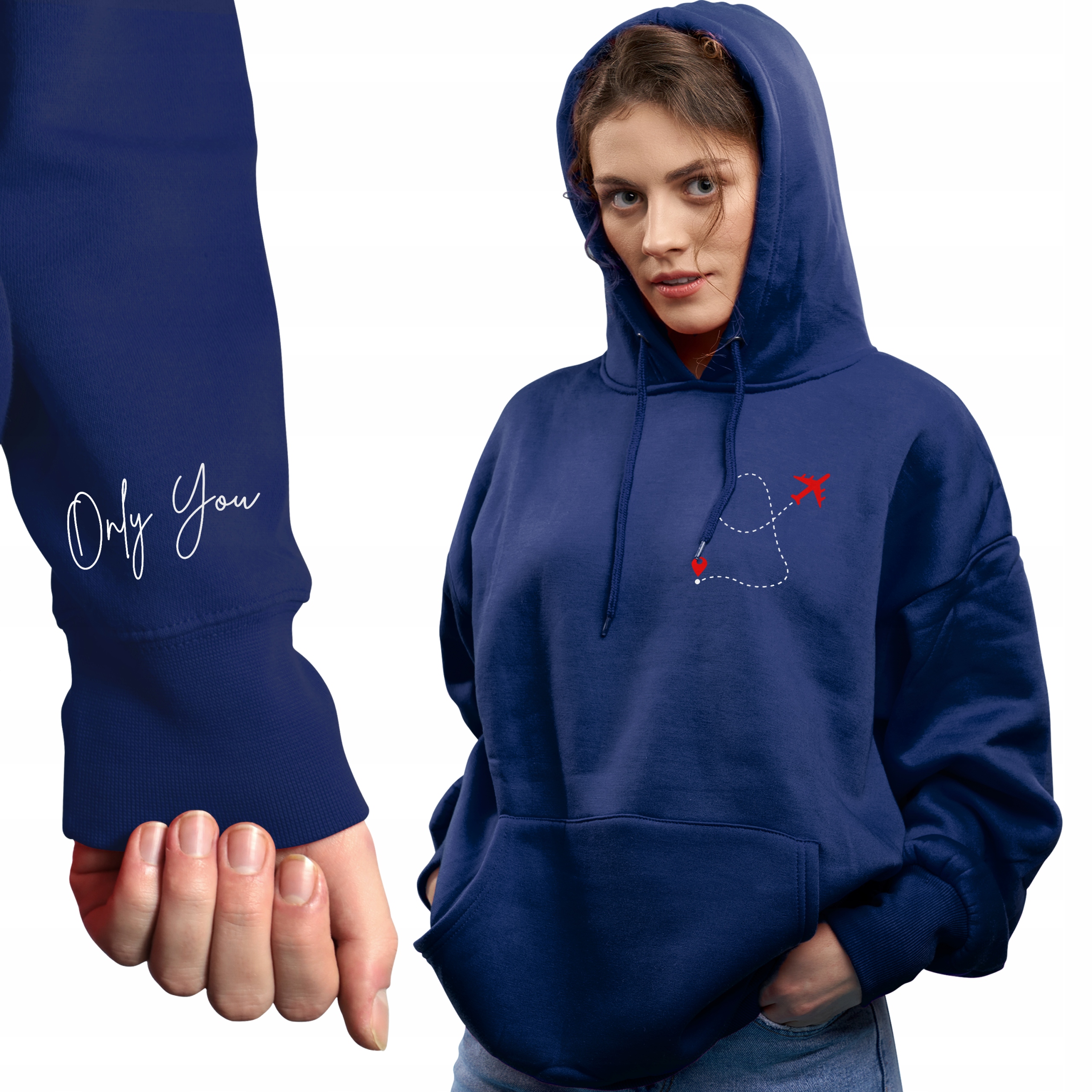 Módní stylová Mikina Dámská s kapucí Only You Love MiX různých vzorů L