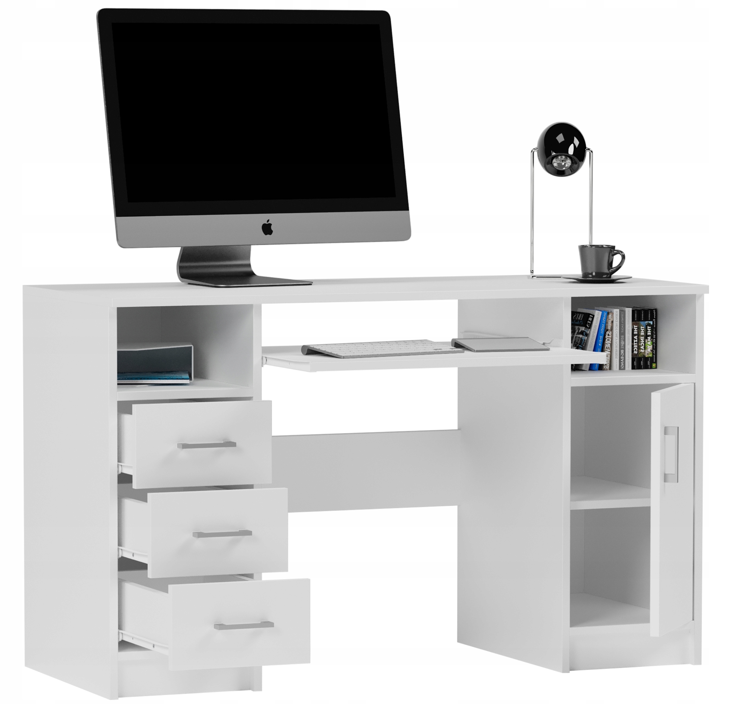 Biurko komputerowe stolik 124cm białe duże N11