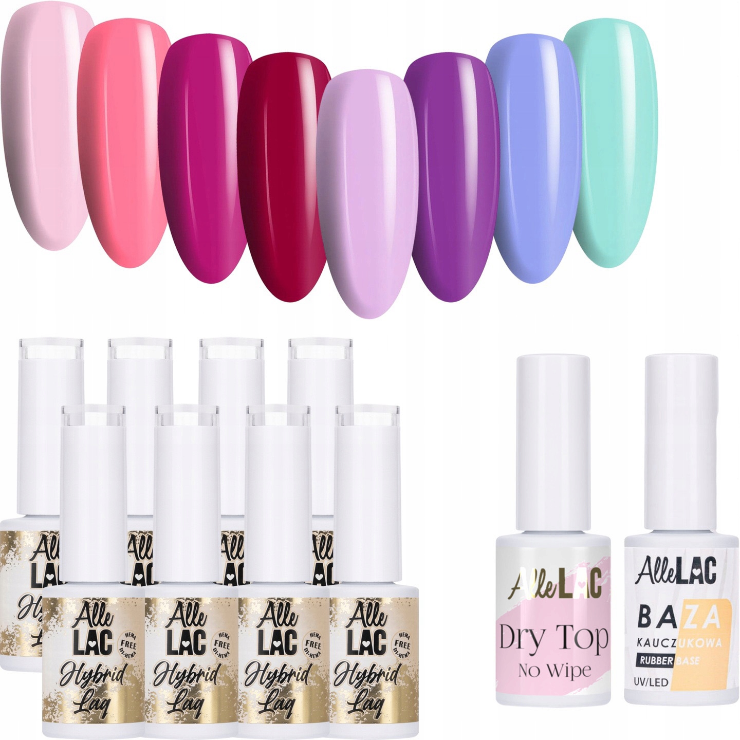 8x Hybridní lak Allelac 5g Limited Edition Báze Top Set