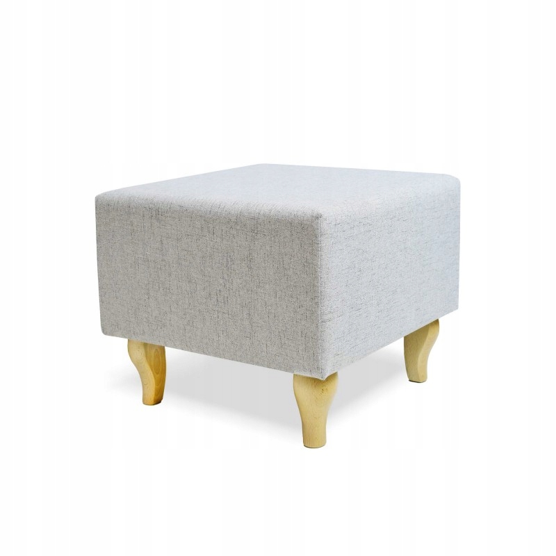 Klasyczna tapicerowana pufa PETER Jasno szary