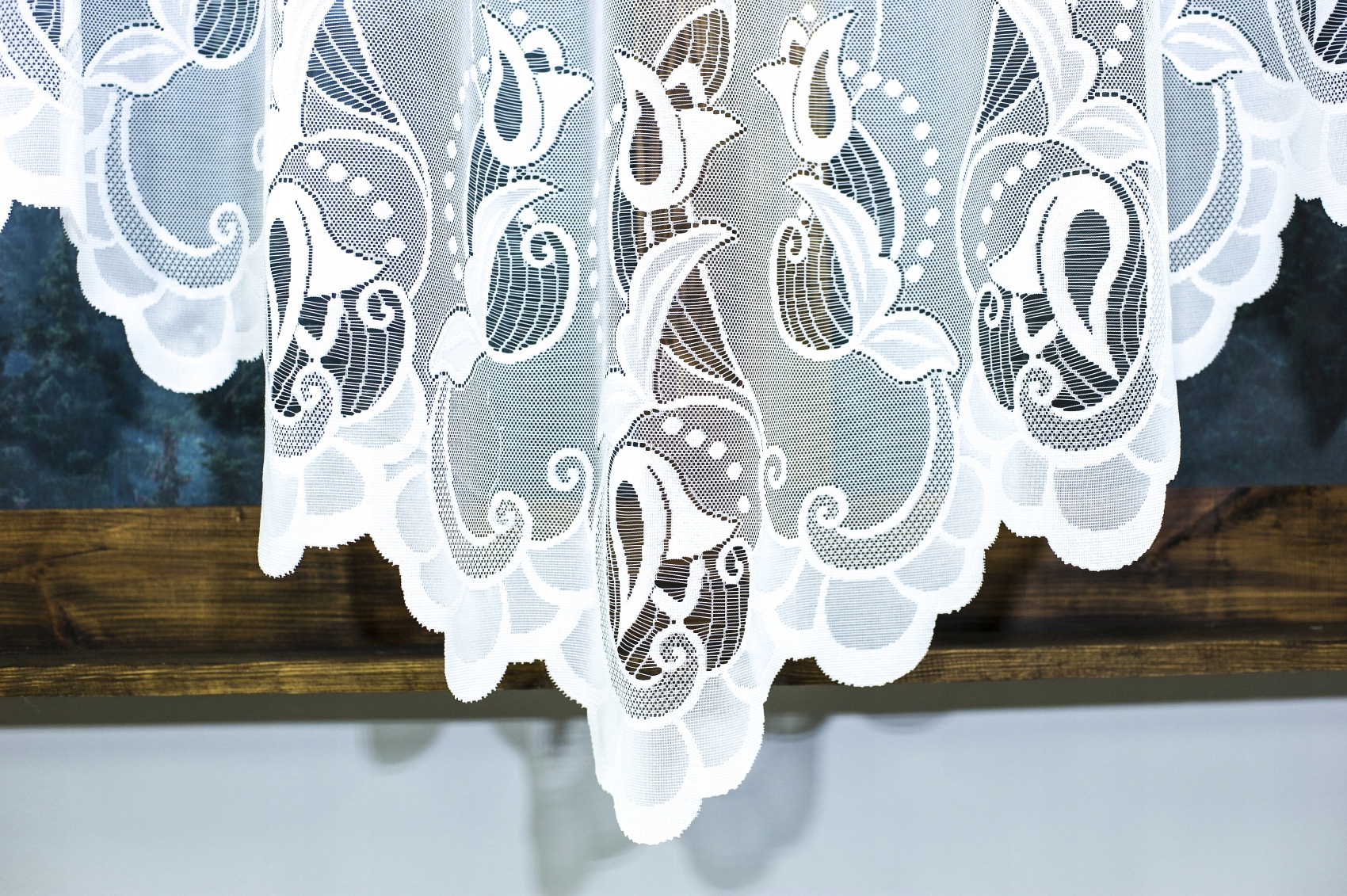 BIAŁA FIRANA FIRANKA GOTOWA ŻAKARDOWA 260x160 Marka Nav-Hess