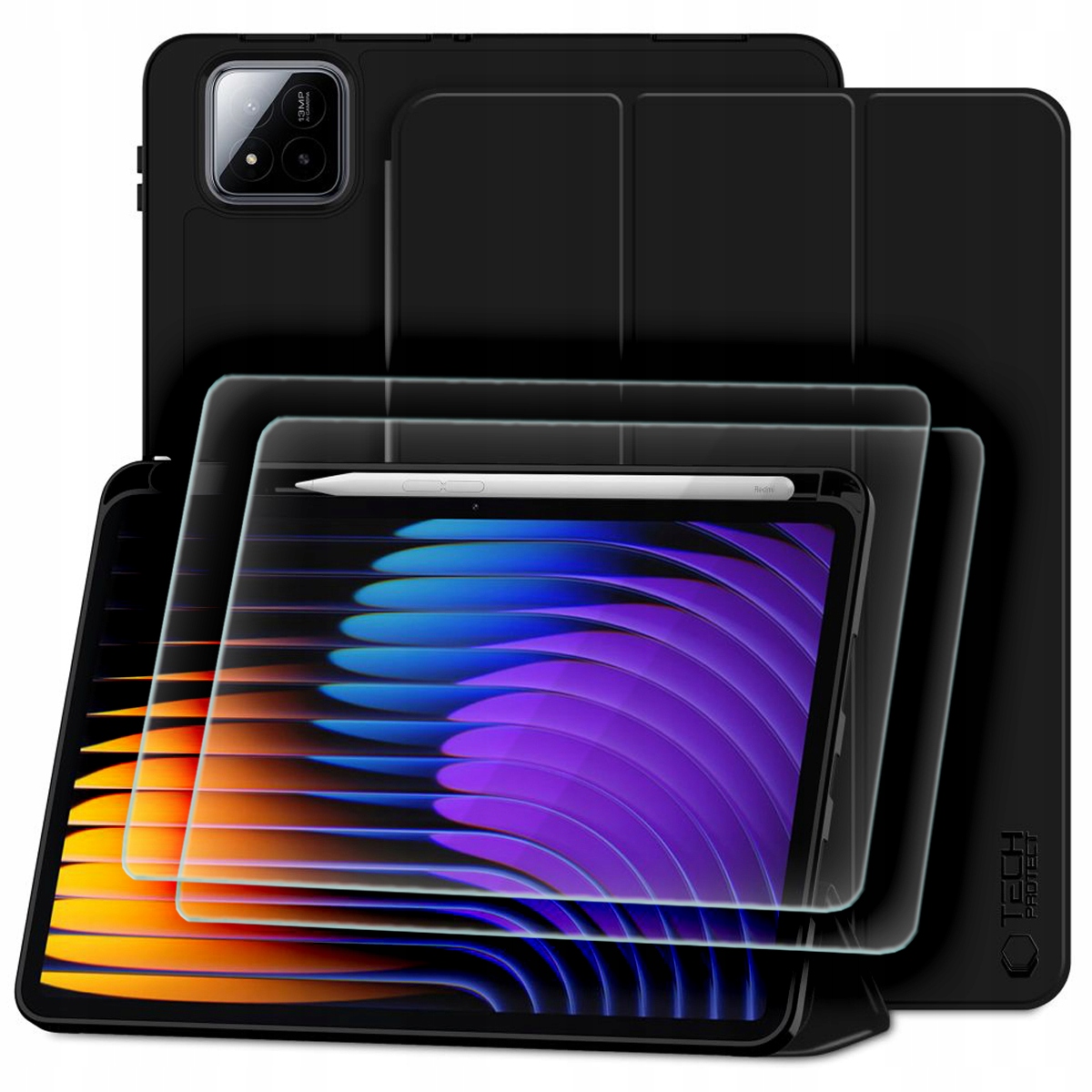 Składane Smart Etui Obudowa Na Pencil Do Xiaomi Pad 7 7 Pro 2-PAK Szkło