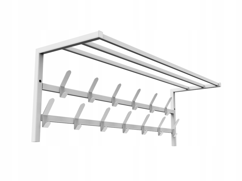 wieszak na ubrania z półką podw. 80 cm biały