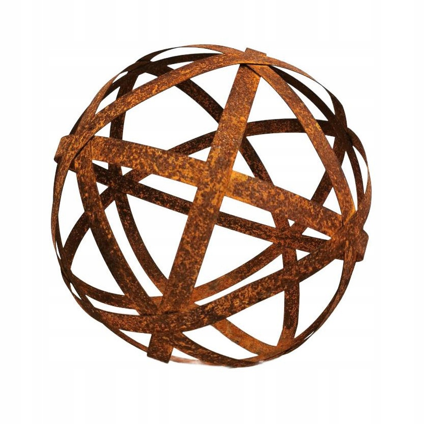 Stylowa Kula ozdobna z metalu 40 cm dekoracja metalowa do ogrodu rdza
