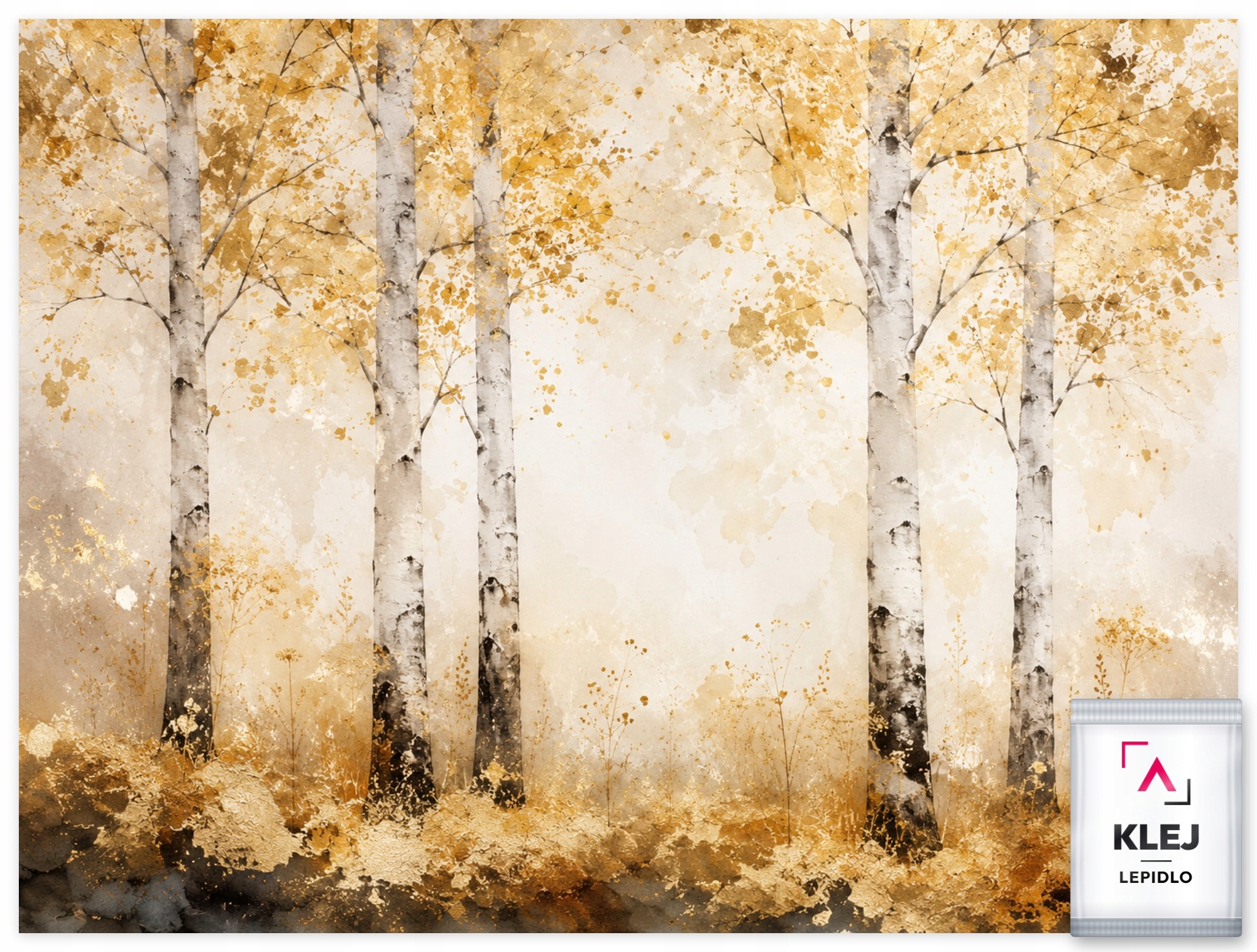Fototapeta Flizelina Akvarel Příroda Les Park Stromy Břízy 254x184 130g