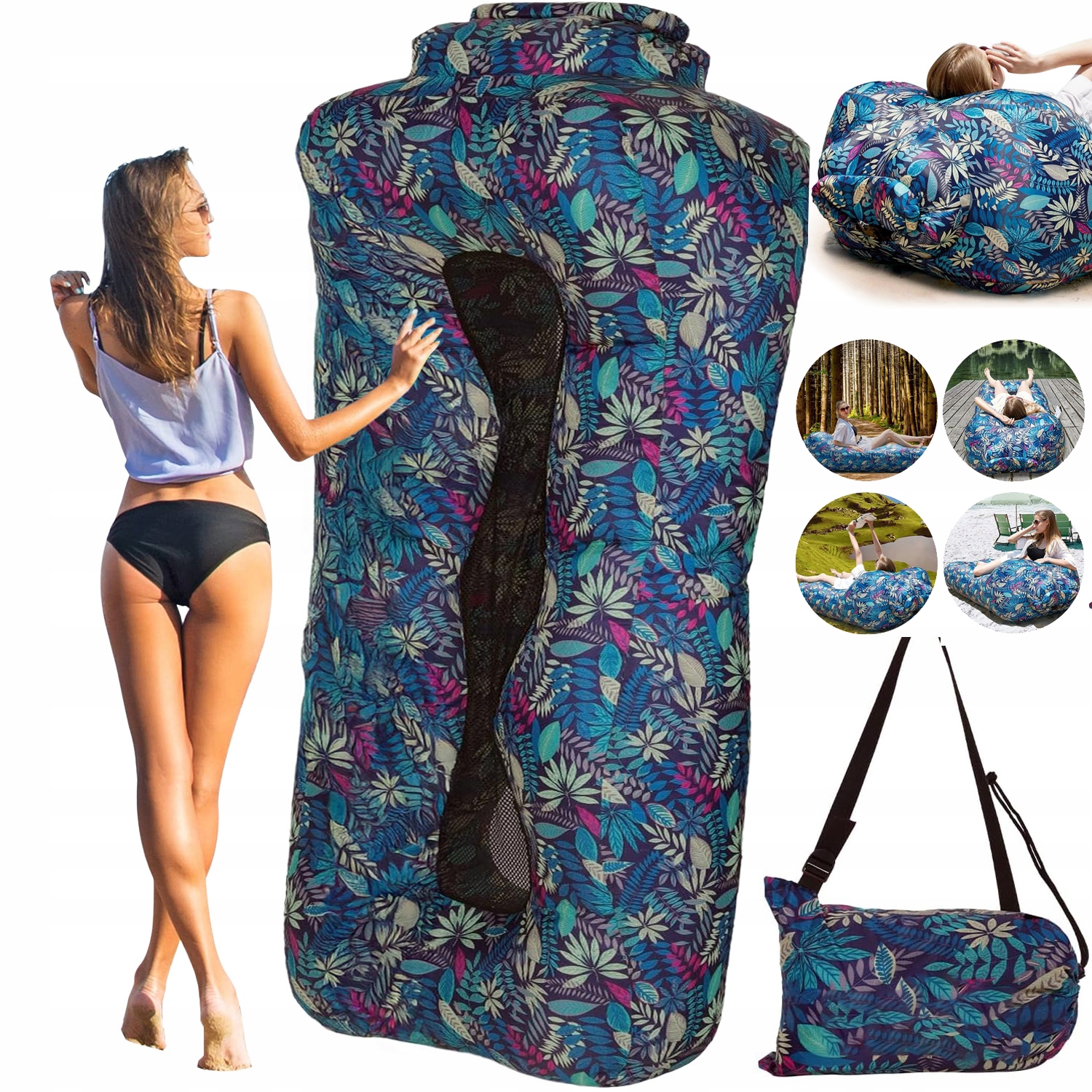 Sofa Dmuchana Leżak Materac Lazy Bag Duży Na Plażę Łóżko Przenośny Typ S