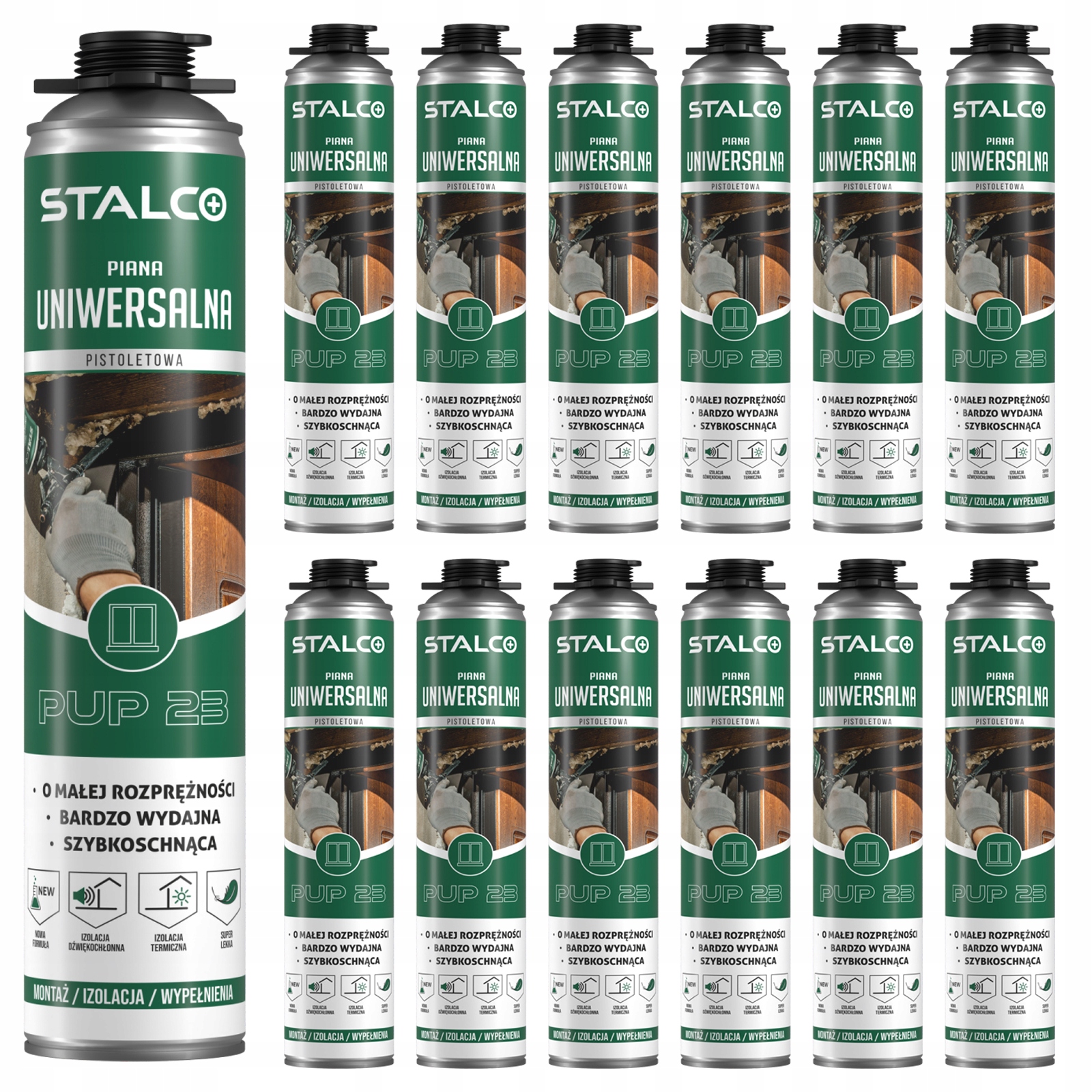 Univerzální Pistolová Montážní Pěna Stalco 750 ML x 12 kusů