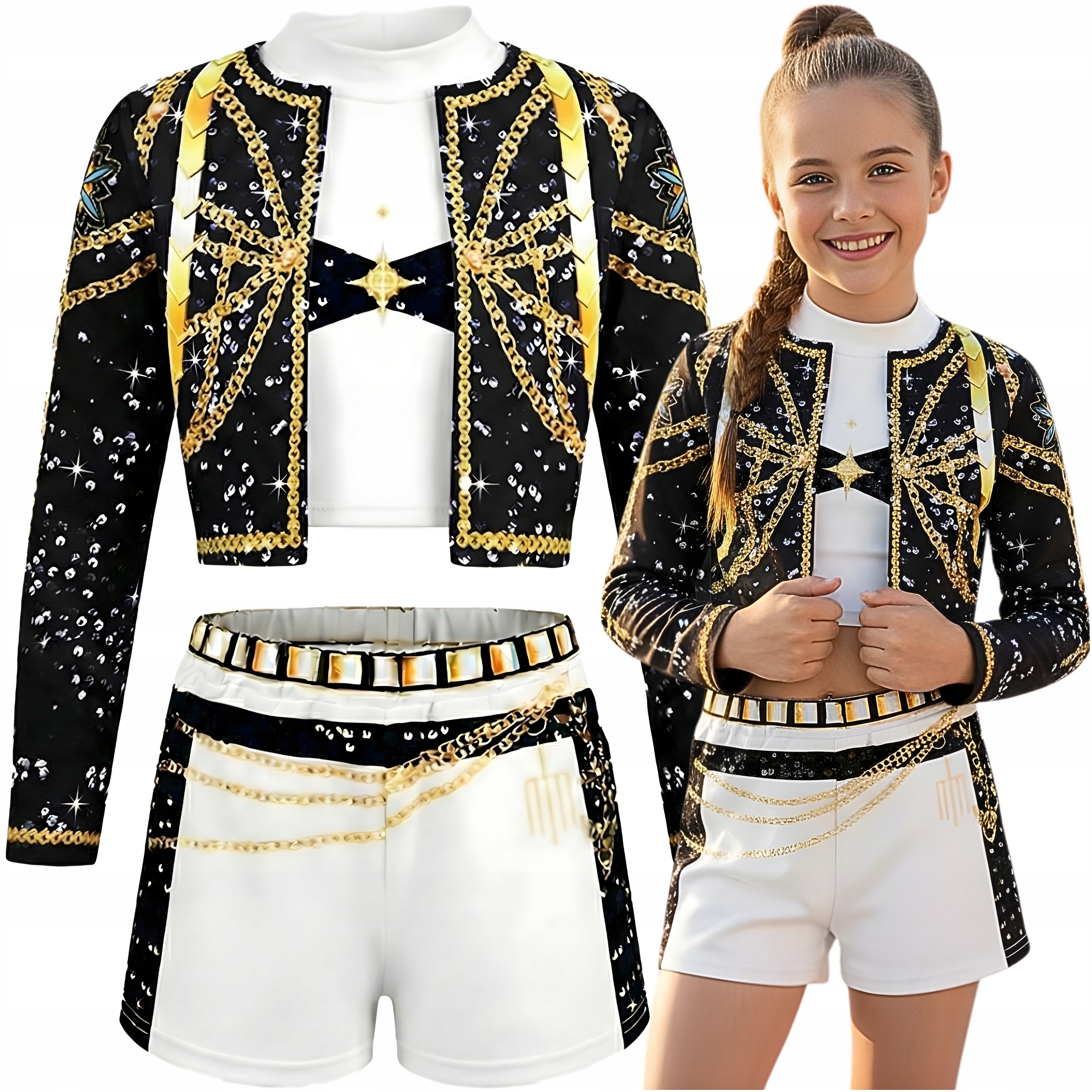 RUMI STRÓJ DEMON HUNTERS ŁOWCZYNIE DEMONÓW STRÓJ RUMI K-POP sceniczny 120 +