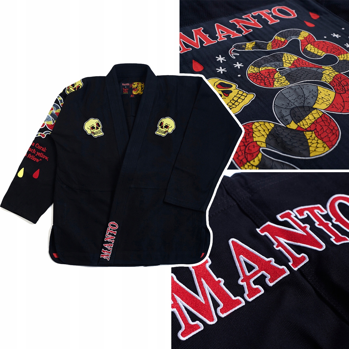 Kimono męskie treningowe do Bjj Manto Coral Czarne r. A1