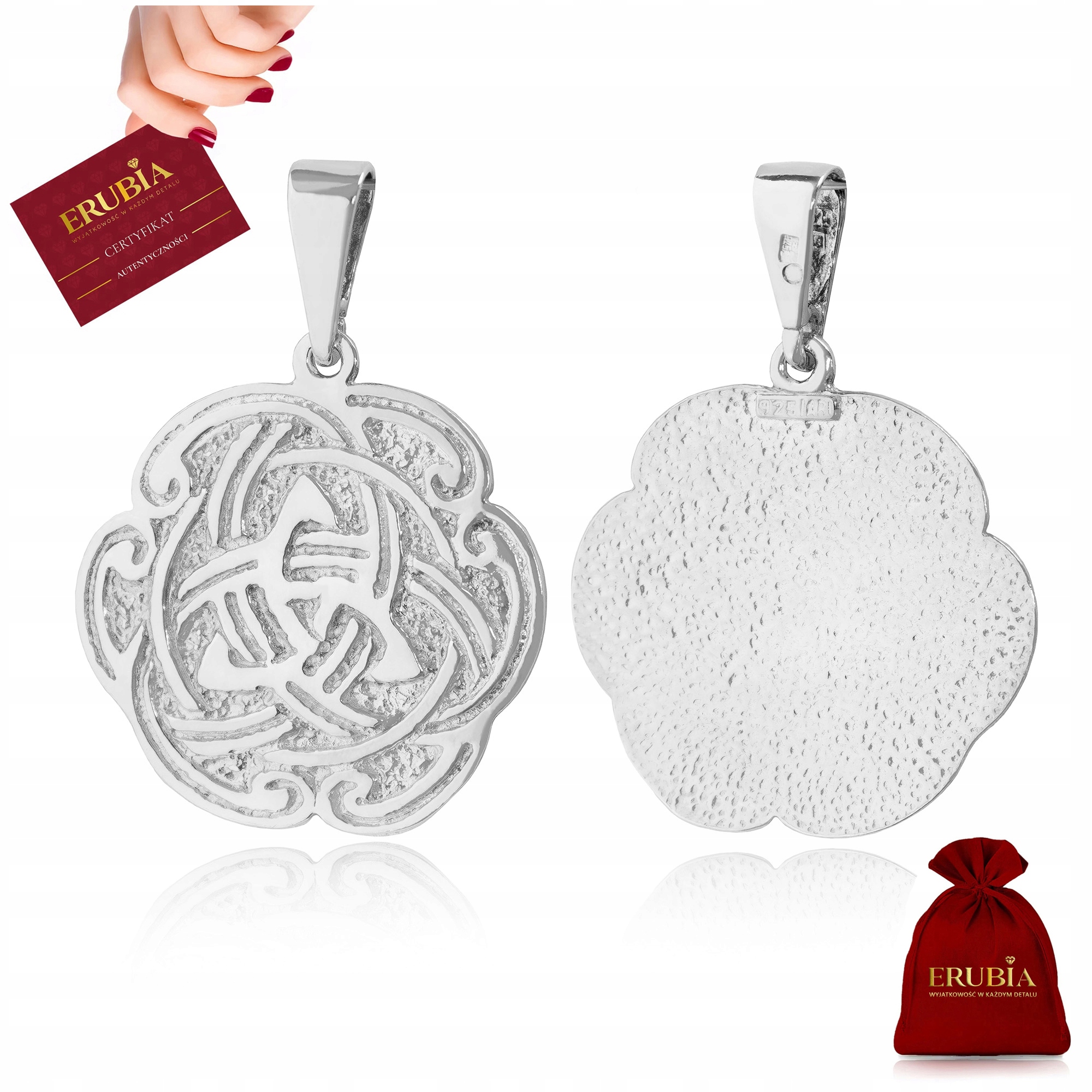 Krásný Stříbrný Přívěsek Stříbro Ryzost 925 Přívěsek Medailon Keltský Talisman