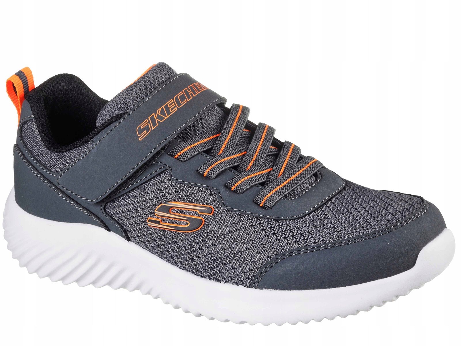 Skechers Bounder Techrox 403906L Char Buty Dziecięce Szare Na Rzep Gumki