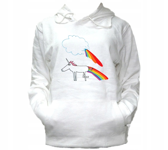 

L Bluza Kaptur Męska Rzygam Tęczą Unicorn Hell