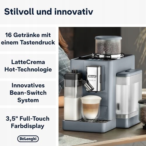 DE'LONGHI Rivelia Ekspres Ciśnieniowy LatteCrema 16 Napojów Kawa Mleko — miniatura 3