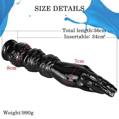 XXL DILDO Analny Korek 36cm Czarny Z Przyssawką Dla Kobiet i Mężczyzn — miniatura 5