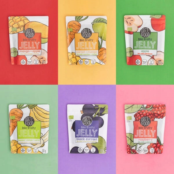 Żelki Owocowe Malina Bez Cukru Słodycze DLA DZIECI Gramatura 50 g