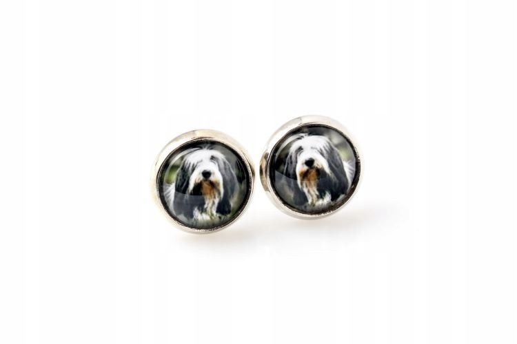 

Bearded Collie Kolczyki z Twoim zdjęciem Handmade