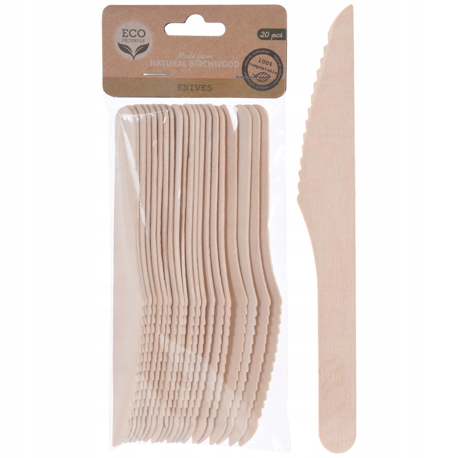 

Noże drewniane Na Grilla beżowe 20 sztuk *5554