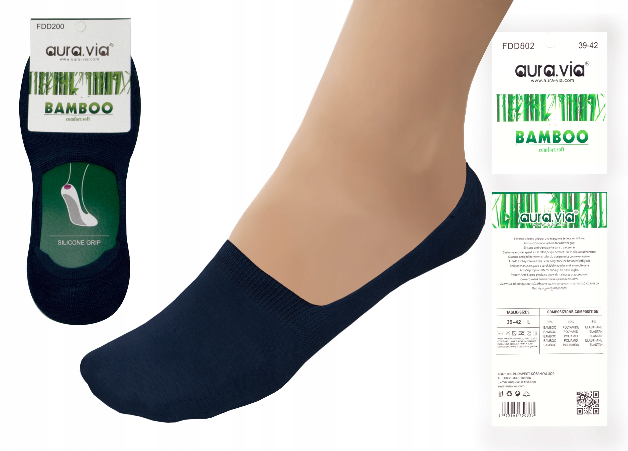 

Mikrostopki damskie Mokasyny Bambusowe Silikon