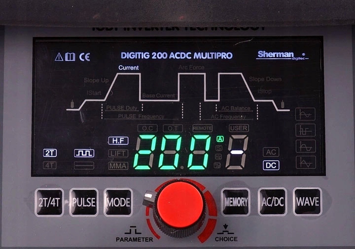 Spawarka inwertorowa TIG AC/DC Sherman 200A MMA Model TIG 200 AC/DC MULTIPRO