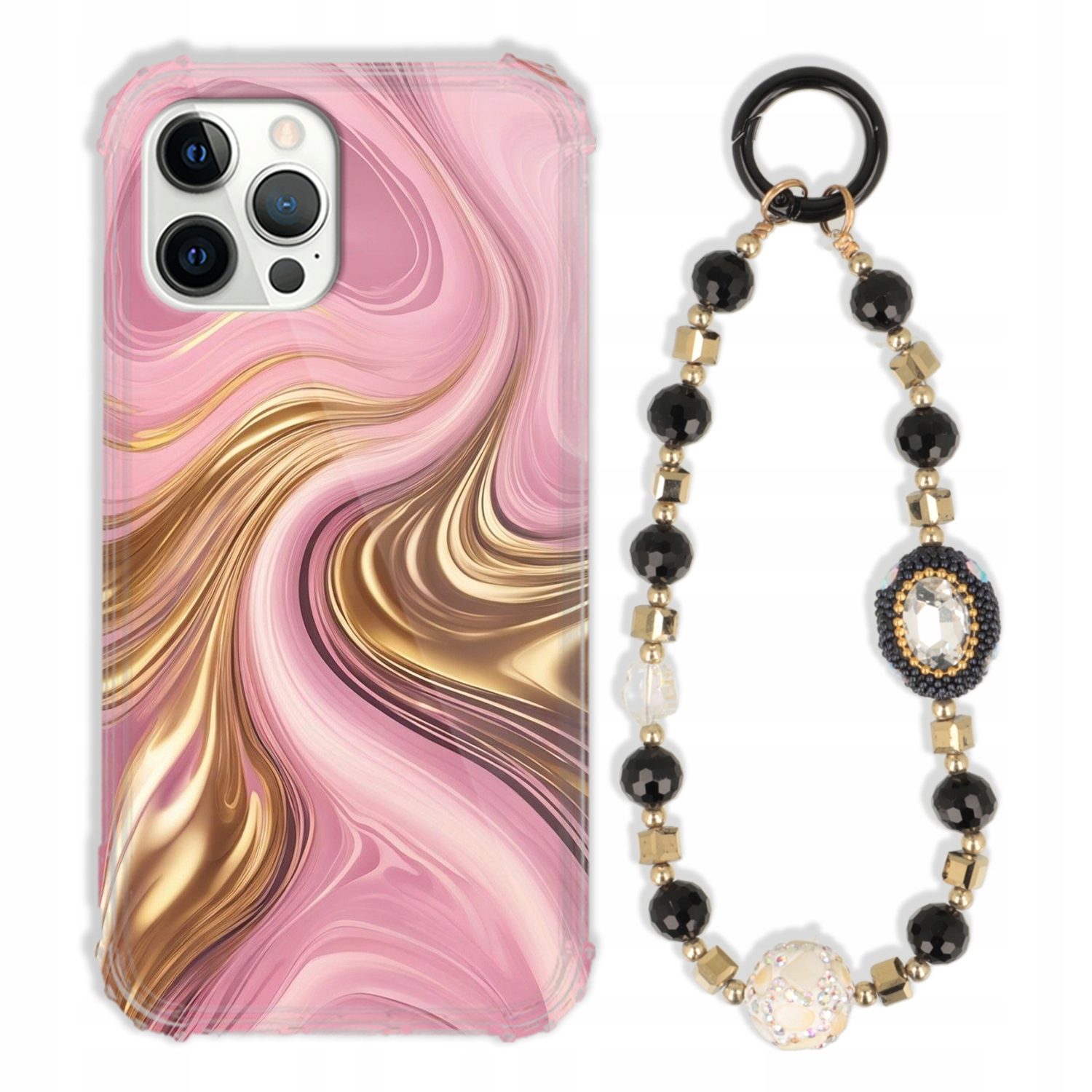 Puzdro Na Iphone 12 Pro Max Antishock Zirkóny Čierno Zlaté|odolné|pevné