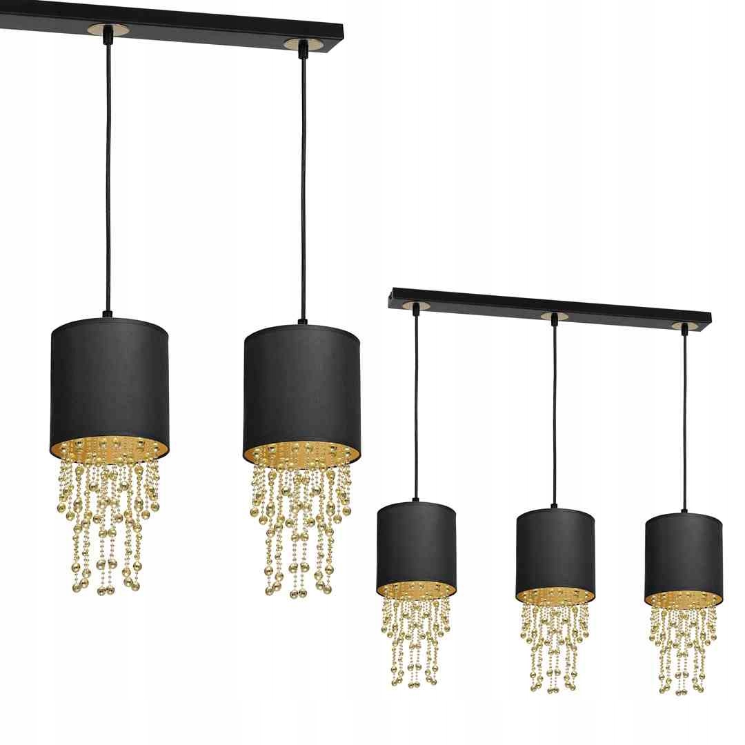 Závesná lampa Almeria Black/gold 3xE27