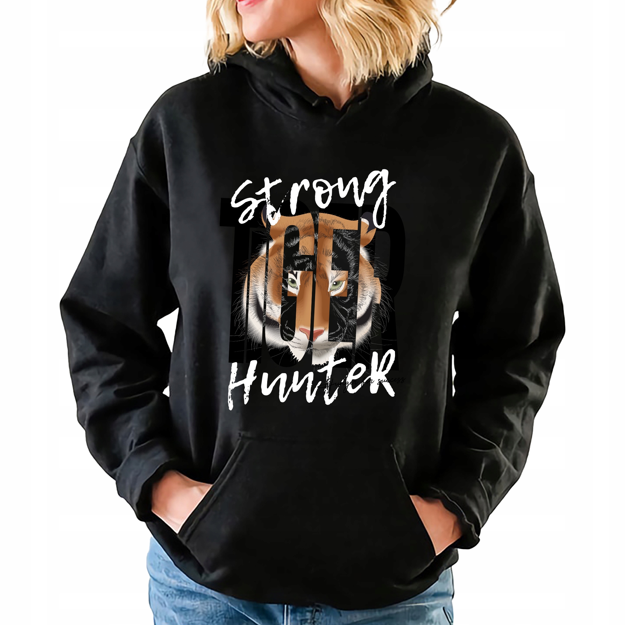 Mikina S Kapucí Černá Strong Hunter Pro Mládež Stylové Trendy Vzory L