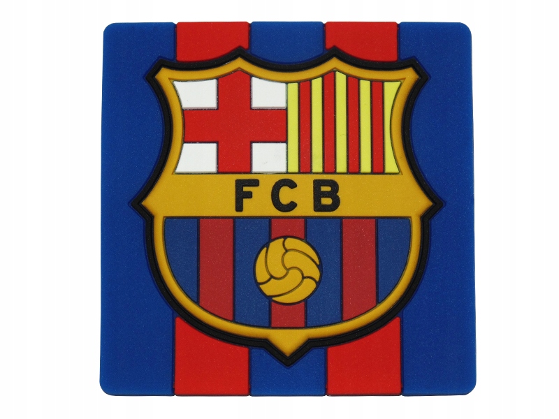 Fc Barcelona Gumowy Magnes Na Lodówkę Herb 3D 7x7 CM Pasy Klubowe