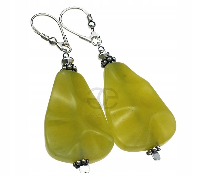 Krásné Náušnice Z Přírodního Jadeitu Stříbro