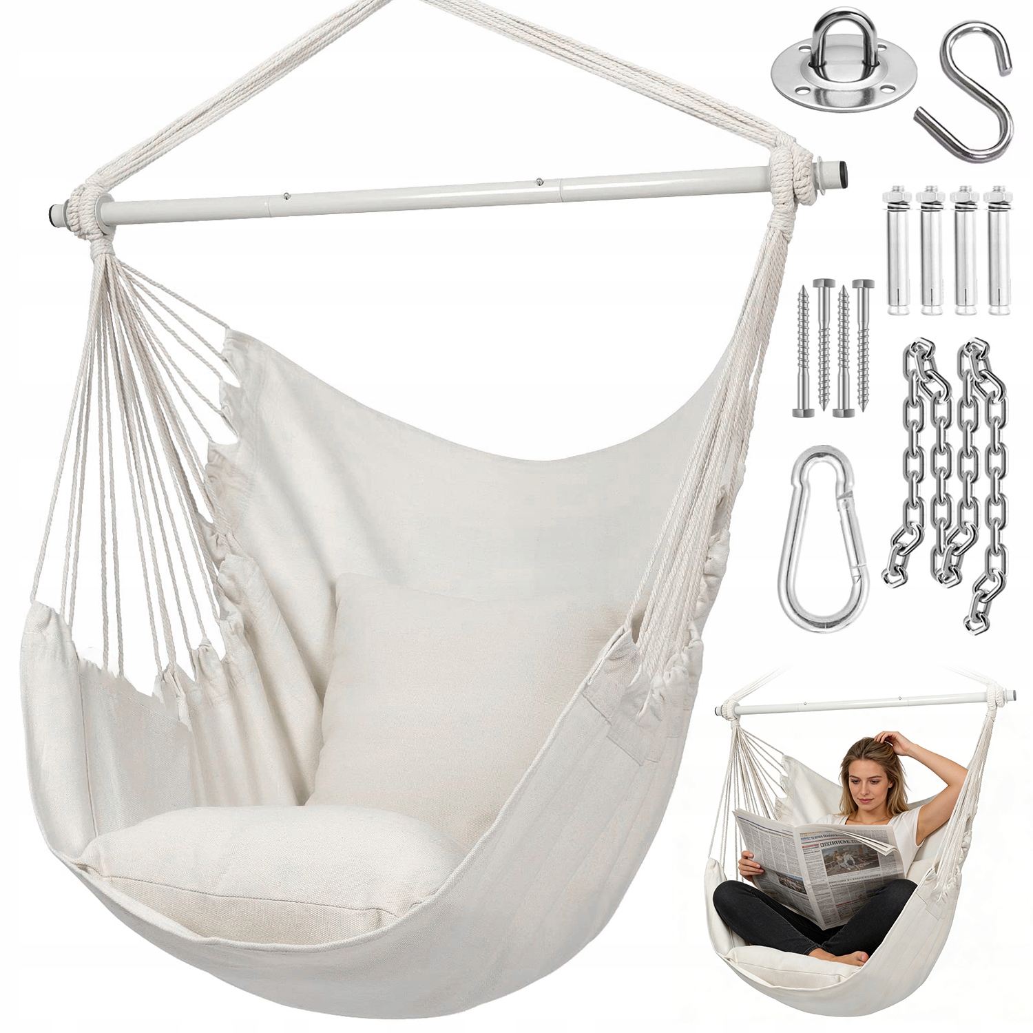 Odolné Závěsné Křeslo S Stropním Hákem Pro Dům A Zahradu