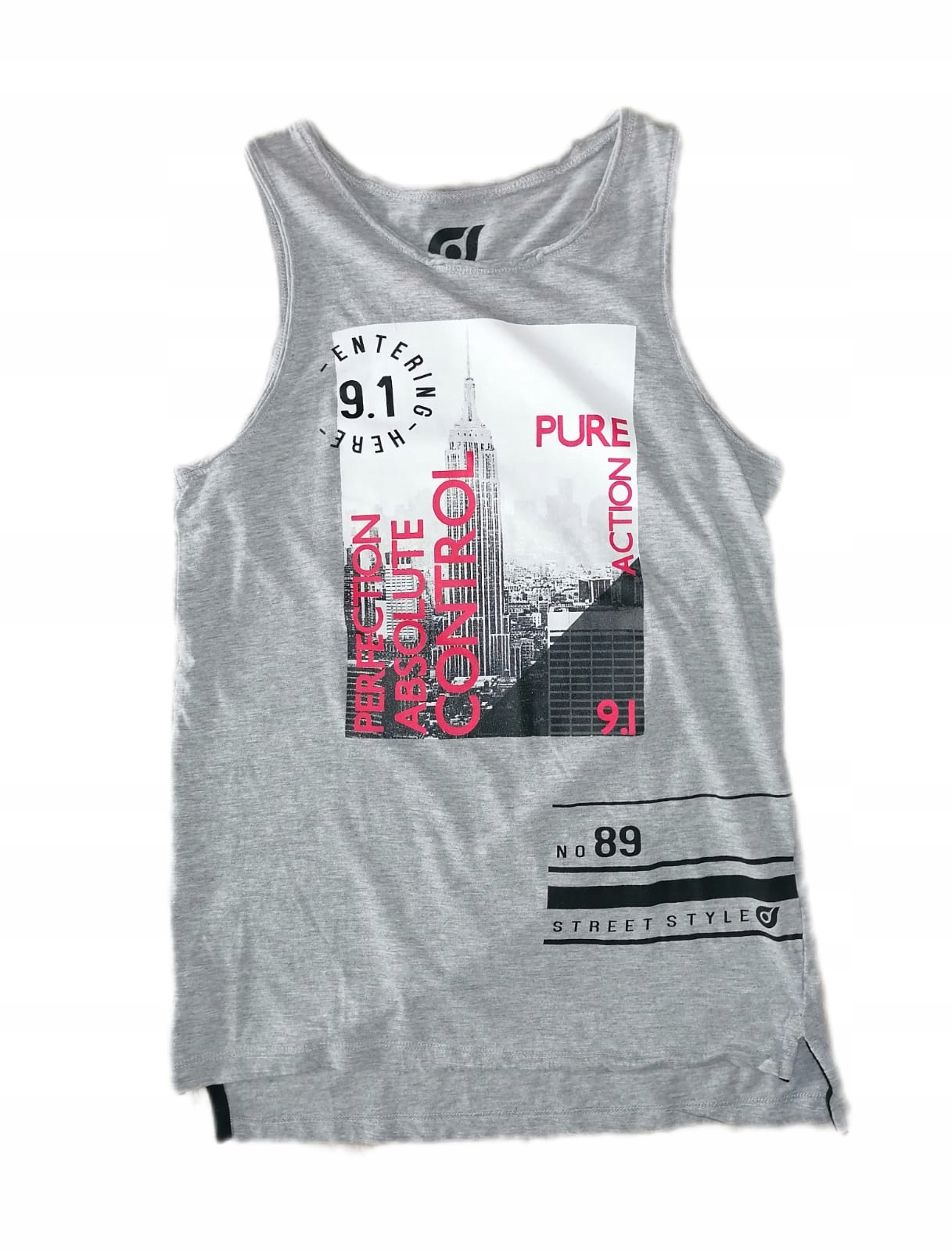 KOSZULKA TOP KAPPAHL SZARY Z NADRUKIEM 146/152